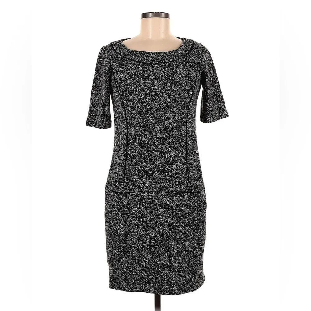 White House Black Market Women tweed Casual Dress size 4 with front pockets EUC